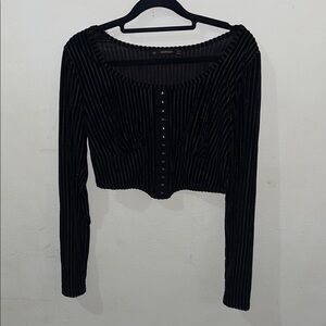NWOT Black Striped Women's Top
